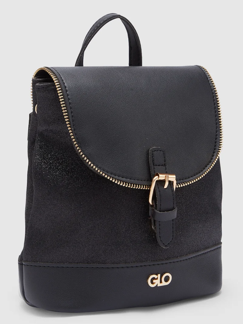 globus  Globus Women Black Textured Backpack  | Best Price UAE